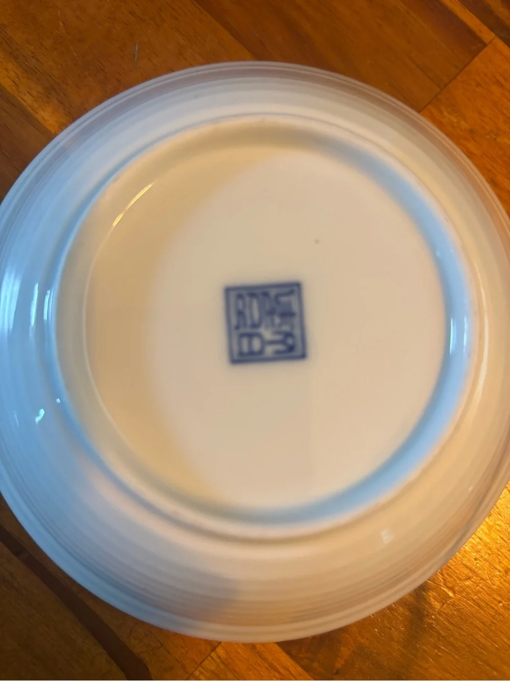Floral Pattern Ceramic Dinner Plate in Blue, Coral & Sage